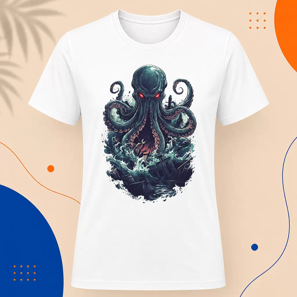 Pánské tričko - Kraken - Pohádka o temných hlubinách